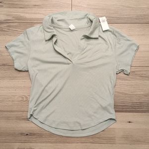 Old Navy Women's Cropped Polo, Size M, Mint